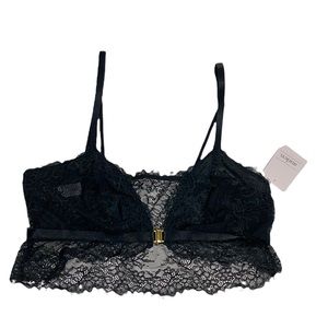 Auden Black Lace Triangle Bralette Adjustable Straps